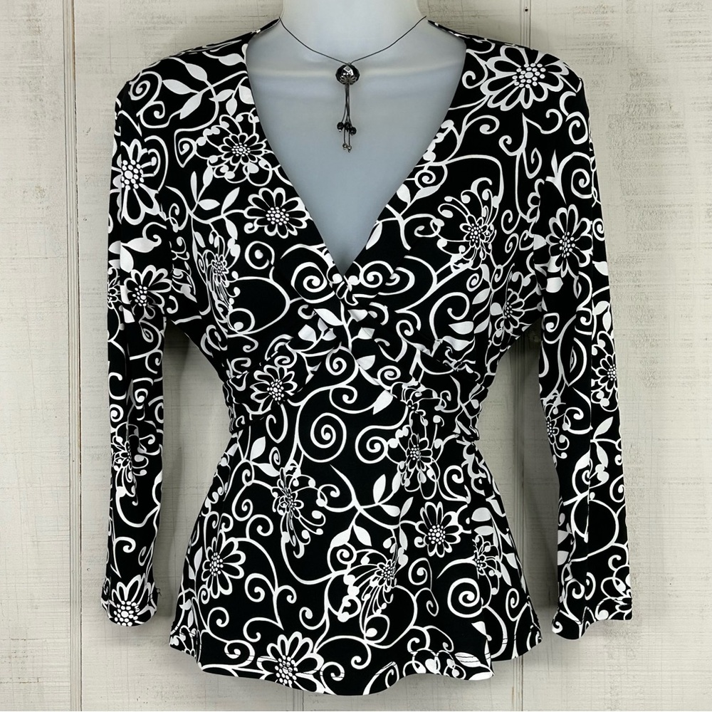 Vintage Y2K‎ Babydoll Top Petite Size S Dark Floral Bow Whimsigoth Fairy Grunge